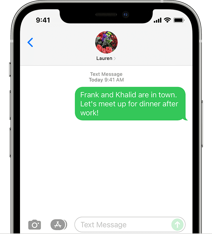 iphone12 הודעת טקסט